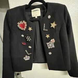 L’Agence Black Embellished Jacket